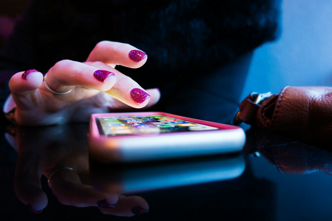 person using smartphone