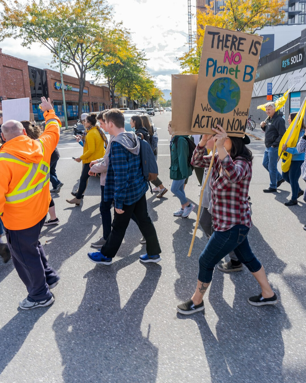 people at climate protest